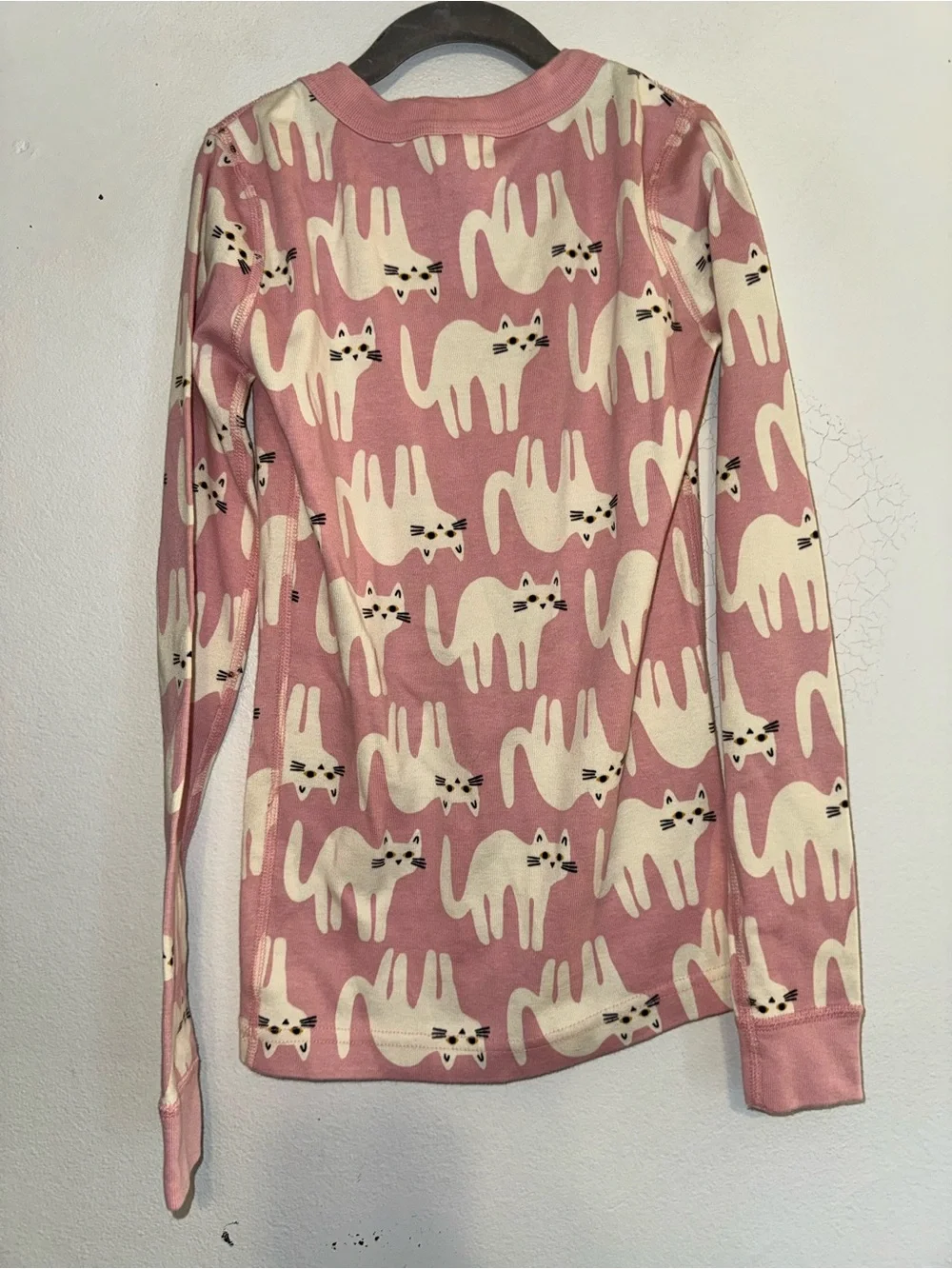 HANNA ANDERSSON Organic Long Johns Pajamas Cats Pink 140 (US 10) Halloween